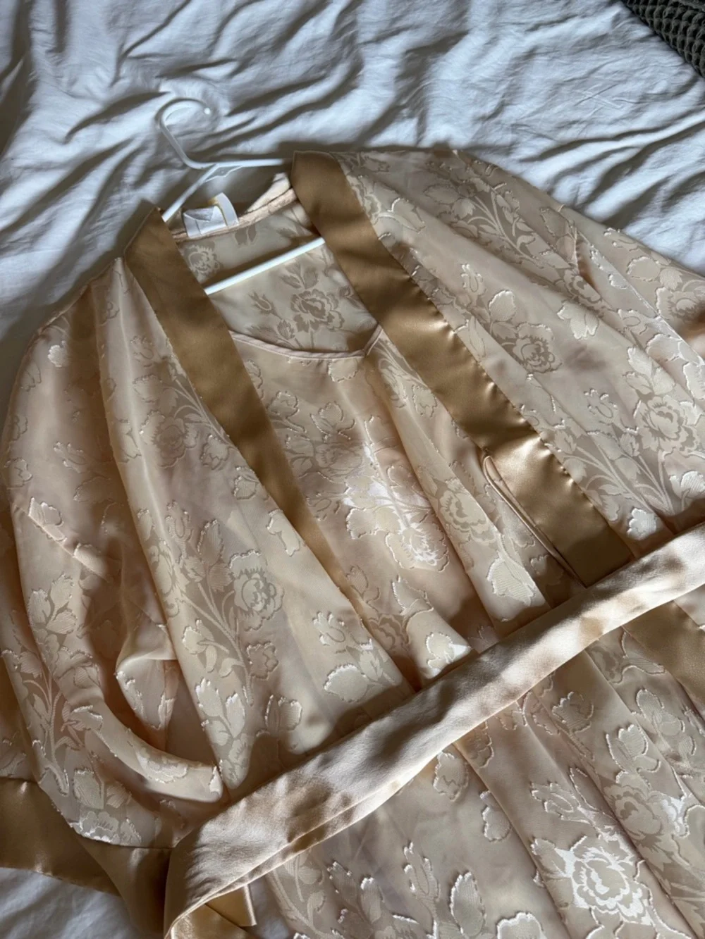 Vintage Gold Robe and Nightgown Set